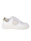 Pinko Logo-embroidered Leather Sneakers In White
