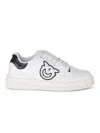 Pinko Chaussures De Tennis En Cuir Avec Logo Noir Et Blanc In White