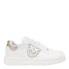 Pinko Logo-embroidered Leather Sneakers In White