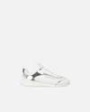 Pinko Sneakers With Mirror-finish Inserts And Love Birds Logo In White