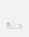 Pinko Sneakers With Platform Sole And Colored Heel In White/lime