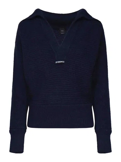 Pinko Snowshoe Wool Sweater In Blue