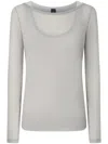 Pinko 'merci' Sweater In Grey Cotton