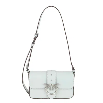 Pinko Soft Leather Shoulder Bag In White