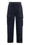 Pinko Cargo Fit Trousers Belt Loops In Navy