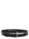 Pinko Ceinture En Cuir Effet Double De 4 Cm Avec Détail De Laçage In Black