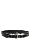 Pinko Ceinture En Cuir Effet Double De 4 Cm Avec Détail De Laçage In Black