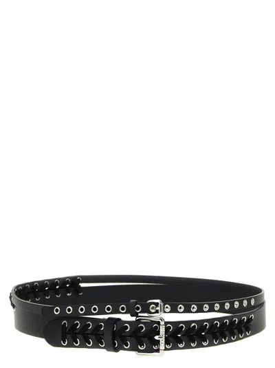 Pinko Adjustable Eyelet Detailing Belt In Black