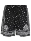 Pinko Short À Imprimé Bandana In Nero/lime