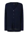 Pinko Wool And Cashmere Cardigan With Lurex Edging In Black