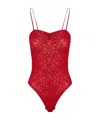 Pinko Bodysuit With Thin Lace Straps In Red