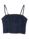 Pinko Spaghetti-strap Denim Tank-top In Blue