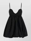 Pinko Spaghetti Strap Sweetheart Gathered Flare Dress In Black