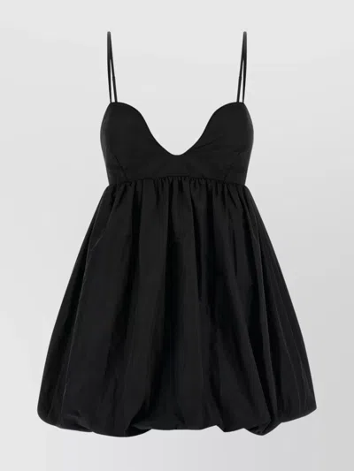 PINKO SPAGHETTI STRAP SWEETHEART GATHERED FLARE DRESS