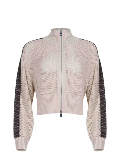 Pinko Spazio Mesh Track Jacket In Neutral