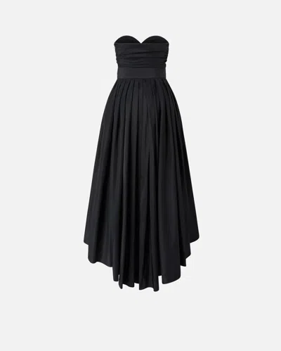 Pinko Special-occasion Taffeta Dress With Sweetheart Neckline In Limo Black