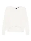 Pinko Cropped White Wool And Cashmere Sweater In White