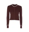 Pinko Crystal-embellished Cardigan In Red
