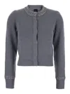Pinko Spezzino Cardigan Blend Ws In Brown
