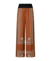 Pinko Pantalon À Imprimé Bandana Ample Et Léger In Brown