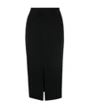 Pinko Jupe Longue Fendue En Denim Noir In Black
