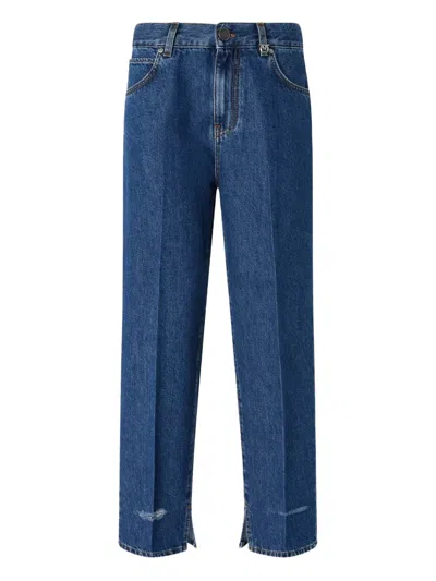Pinko Split-hem Jeans In Blue