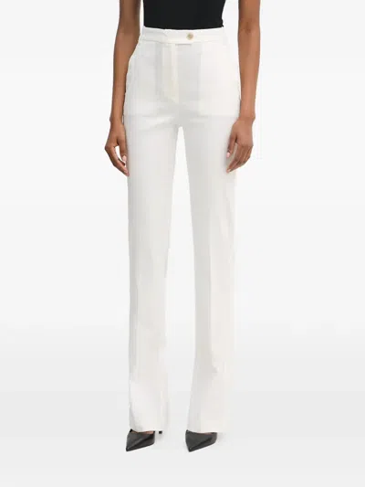 Pinko Split-hem Slim-fit Trousers In White