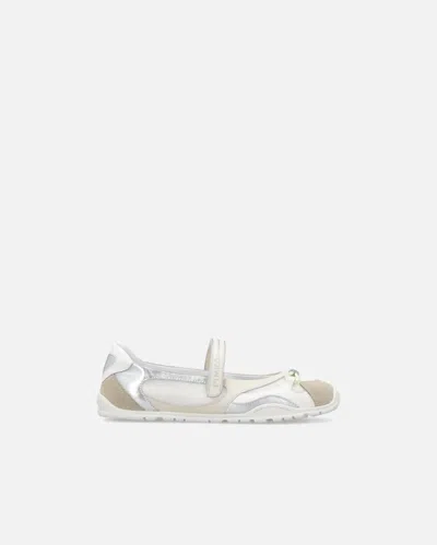 Pinko - Sporty Ballet Flats With Inserts And  Lettering - 35 In White