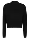 Pinko Cashmere Blend Mock Neck Knitwear In Nero Limousine