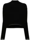 Pinko Cashmere-blend Turtleneck With Metallic Cuffs In Black  