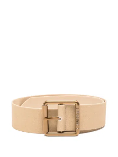 Pinko Kids' Square-buckle Belt In Gold