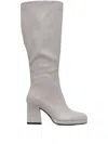 Pinko Square Heel Boots In Gray