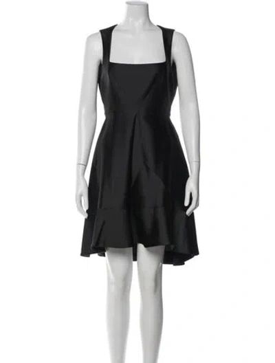 Pre-owned Pinko Square Neckline Knee-length Dress In Black