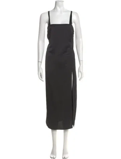 Pre-owned Pinko Square Neckline Long Dress In Gray