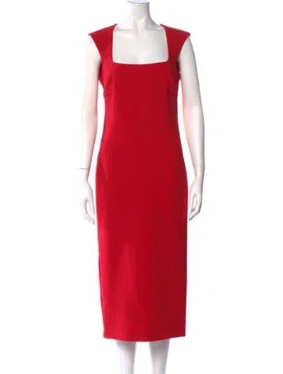 Pre-owned Pinko Square Neckline Long Dress W/ Tags In Red