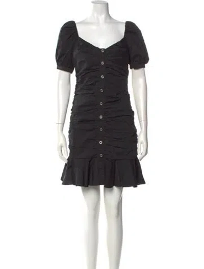 Pre-owned Pinko Square Neckline Mini Dress In Black