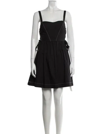 Pre-owned Pinko Square Neckline Mini Dress In Black