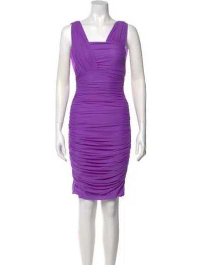 Pre-owned Pinko Square Neckline Mini Dress In Purple