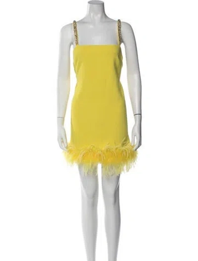 Pre-owned Pinko Square Neckline Mini Dress In Yellow