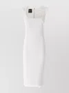 Pinko Midi Dress In Crepe Fabric With Zip In White