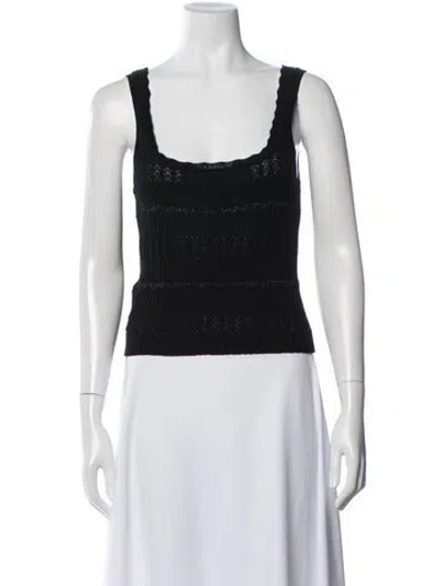 Pre-owned Pinko Square Neckline Sweater In Black