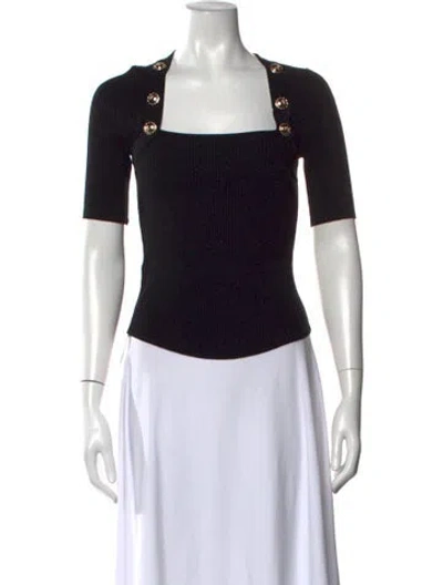 Pre-owned Pinko Square Neckline Sweater In Black