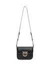 Pinko Love Box Black Crossbody Bag With Love Birds Plaque On The Front In Leather Woman In Black