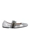 Pinko Square-toe Mary Janes In Gray