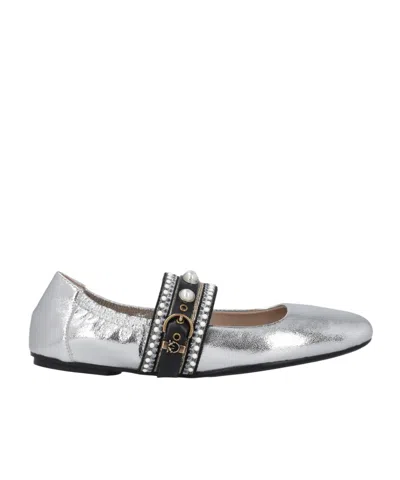 Pinko Square-toe Mary Janes In Gray