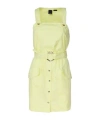 Pinko Squared Neck Sleeveless Dress In Yellow