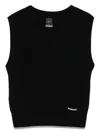 Pinko Ribbed Knit Sleeveless Sweater With V-neckline In Black