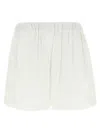 Pinko Linen Shorts With Elastic Waistband And Back Pocket