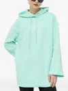 Pinko Star-print Hooded Mini Dress In Green