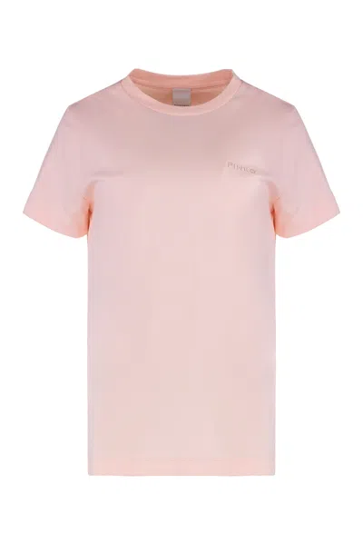 Pinko Start Cotton Crew-neck T-shirt In Pink